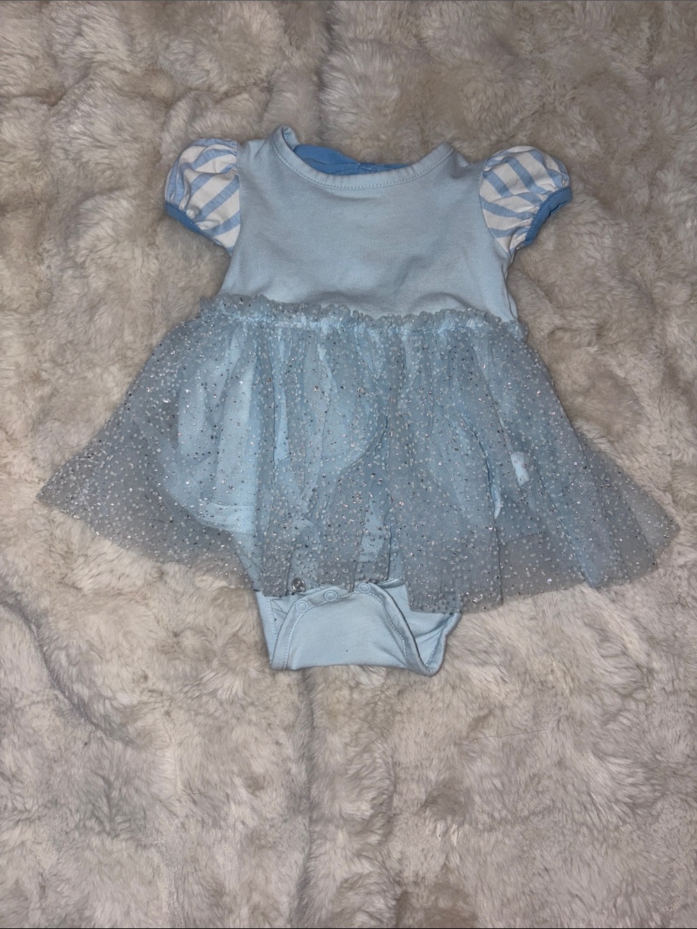 Baby Girl Blue Sparkle Tutu Bodysuit Dress